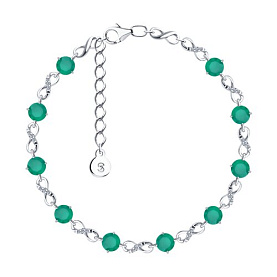 Браслет SOKOLOV - Серебро 925, Агат, Фианит (арт. 92050156)