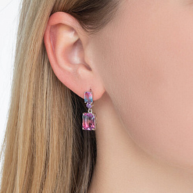 Серьги SOKOLOV - Серебро 925, Синтетический ситалл , Фианит (арт. 92021949)