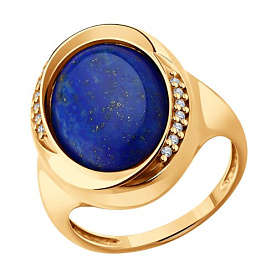 Кольцо SOKOLOV - Серебро 925, Ляпис, Фианит (арт. 83010260)
