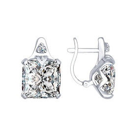 Серьги SOKOLOV - Серебро 925, Фианит (арт. 94022280)