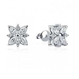 Серьги Platinum Lab. - Платина 950, Бриллиант (арт. ПС-062-02)