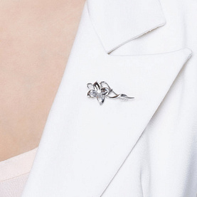 Брошь SOKOLOV - Серебро 925, Фианит (арт. 94040026)