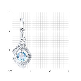 Подвеска Diamant - Серебро 925, Топаз, Фианит (арт. 94-330-00379-1)