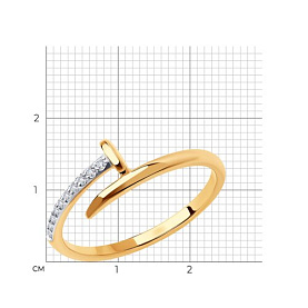 Кольцо SOKOLOV - Золото 375, Фианит (арт. 018681-4)