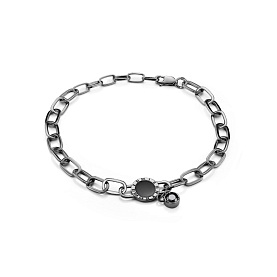 Браслет Дар - Серебро 925, Синтетический муассанит, Эмаль (арт. Бр-2318чрсэч16140)