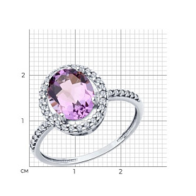 Кольцо Diamant - Серебро 925, Аметист, Фианит (арт. 94-310-01999-2)