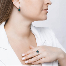 Серьги SOKOLOV - Серебро 925, Агат, Фианит (арт. 92021545)