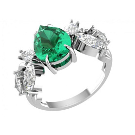 Кольцо POKROVSKY - Серебро 925, Кварц, Фианит (арт. 1101453-03665)