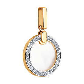 Подвеска SOKOLOV - Золото 585, Перламутр, Фианит (арт. 732892)