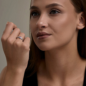 Кольцо SOKOLOV - Серебро 925, Аметист, Фианит (арт. 92014859)