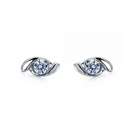 Серьги Platinum Lab. - Платина 950, Бриллиант (арт. ПС-011-01)