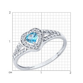 Кольцо SOKOLOV - Серебро 925, Топаз, Фианит (арт. 92014627)