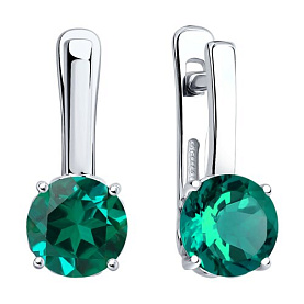 Серьги SOKOLOV - Серебро 925, Изумруд (арт. 82020013)