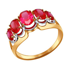Кольцо SOKOLOV - Золото 375, Синтетический рубин (арт. 37714437)