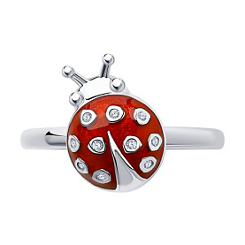 Кольцо SOKOLOV - Серебро 925, Фианит, Эмаль (арт. 94010400)