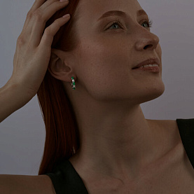 Серьги SOKOLOV - Серебро 925, Агат, Фианит (арт. 92022450)