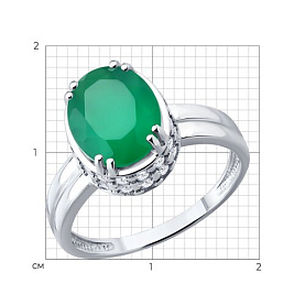 Кольцо SOKOLOV - Серебро 925, Агат, Фианит (арт. 92014851)