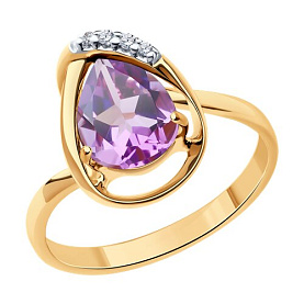 Кольцо Diamant - Серебро 925, Аметист, Фианит (арт. 93-310-01919-2)