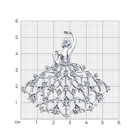 Брошь SOKOLOV - Серебро 925, Фианит (арт. 94040334)