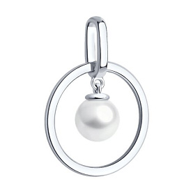 Подвеска SOKOLOV - Серебро 925, Жемчуг имитация (арт. 94032041)