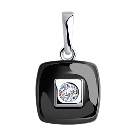 Подвеска Diamant - Серебро 925, Керамика, Фианит (арт. 94-130-01278-1)