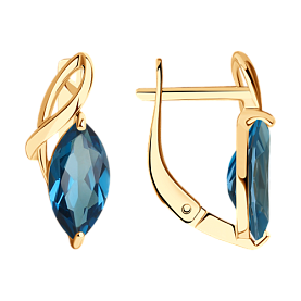 Серьги SOKOLOV - Золото 585, Топаз лондон (арт. 727824)