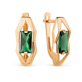 Серьги ЮФ Династия - Золото 375, Синтетический ситалл (арт. 020442-5390)