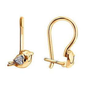 Серьги SOKOLOV - Золото 585, Фианит (арт. 0200988)