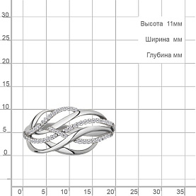Кольцо Аквамарин - Серебро 925, Фианит (арт. 63559А.5)