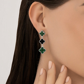 Серьги SOKOLOV - Серебро 925, Малахит, Оникс (арт. 83020446)