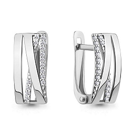 Серьги Аквамарин - Серебро 925, Фианит (арт. 49866А.5)