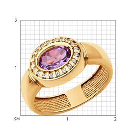 Кольцо SOKOLOV - Серебро 925, Аметист, Фианит (арт. 92014555)