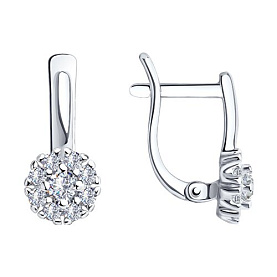 Серьги SOKOLOV - Серебро 925, Фианит (арт. 94021908)