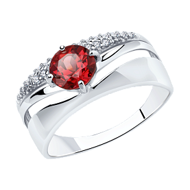 Кольцо Diamant - Серебро 925, Родолит, Фианит (арт. 94-310-00788-1)