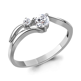 Кольцо Аквамарин - Серебро 925, Фианит (арт. 650109А.5)