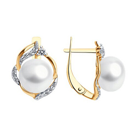 Серьги SOKOLOV - Серебро 925, Жемчуг культивированный, Фианит (арт. 92022661)