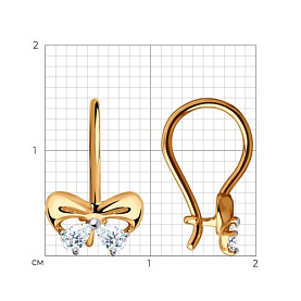 Серьги SOKOLOV - Золото 585, Swarovski (арт. 81020466)