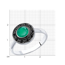 Кольцо SOKOLOV - Серебро 925, Агат, Фианит (арт. 92011386)