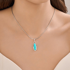 Подвеска Diamant - Серебро 925, Бирюза (арт. 94-330-02375-1)