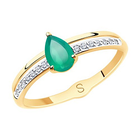 Кольцо SOKOLOV - Золото 375, Агат, Фианит (арт. 37715586)