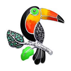 Брошь SOKOLOV - Серебро 925, Фианит, Эмаль (арт. 94040244)