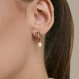 Серьги SOKOLOV - Золото 585, Жемчуг культивированный, Фианит (арт. 792491)