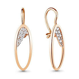 Серьги Аквамарин - Серебро 925, Фианит (арт. 48760А.6)