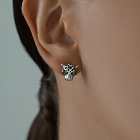 Серьги SOKOLOV - Серебро 925, Фианит, Эмаль (арт. 94025891)