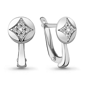 Серьги Аквамарин - Серебро 925, Фианит (арт. 46999А.5)