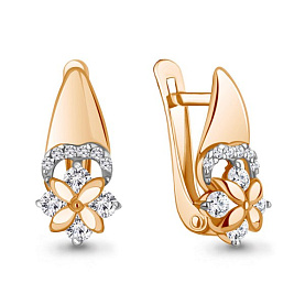 Серьги Аквамарин - Золото 375, Фианит (арт. 46639А.8)