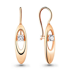 Серьги Аквамарин - Серебро 925, Фианит (арт. 46808А.6)