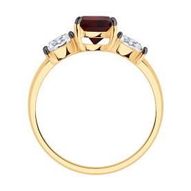 Кольцо SOKOLOV - Серебро 925, Гранат, Фианит (арт. 92014656)