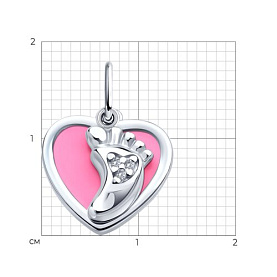 Подвеска Diamant - Серебро 925, Фианит, Эмаль (арт. 94-130-02222-2)