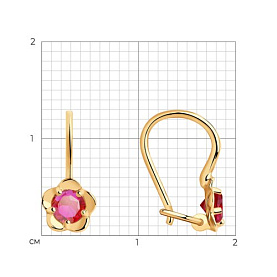 Серьги SOKOLOV - Золото 585, Синтетический рубин (арт. 727469)